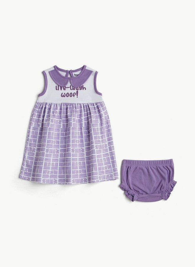 BONTOTS Print Peter Pan Collar Organic Cotton Fit & Flare Dress - Image 2
